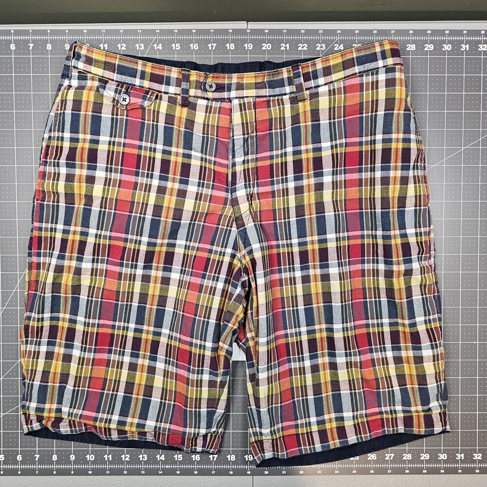 Polo Ralph Lauren Reversible Shorts 38x11 Navy Plaid Classic Chino Preppy Golf
